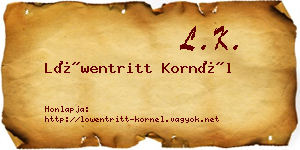 Löwentritt Kornél névjegykártya